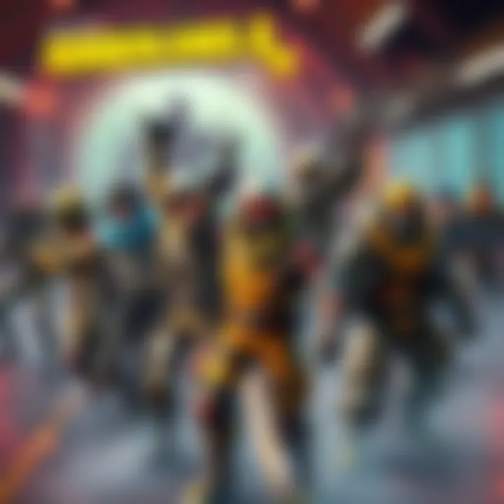 A scene showing various Borderlands 4 characters with unique action skills, showcasing their distinct looks and abilities in a vibrant game environment.