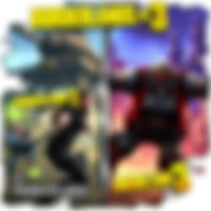 A split image showcasing scenes from Borderlands 2 on the left and Borderlands 3 on the right, highlighting their distinct art styles and characters in action.