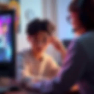 A player looking frustrated at a computer screen while playing a game with a dull character