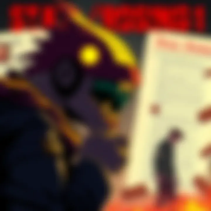 Boss strategies from Dead Rising 1 Guide Illustration of character facing a tough boss from Dead Rising 1 with strategy guide notes in the background