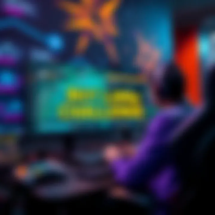 A gaming setup showing a player frustrated by bot lobby issues on a screen with gaming graphics and controls.