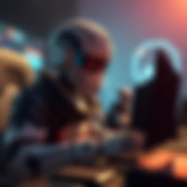 Bot player in gaming A digital representation of a bot player in a gaming setting, highlighting gaming elements and a sense of concern over game integrity.