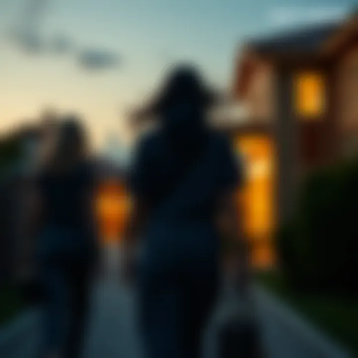 The Botez sisters walk away from the Mizkif house, looking back with a mix of emotions.