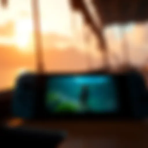 Graphics issue in BOTW on Deck A screenshot showing graphical glitches and poor render distance in the game Breath of the Wild on a gaming device.