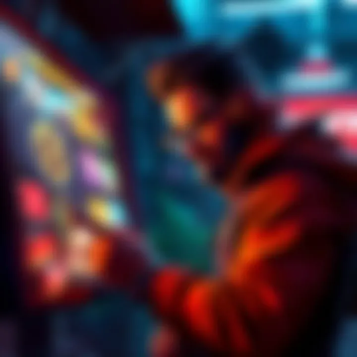 A character examining bounties on a screen, preparing for the next DLC content in a gaming environment.