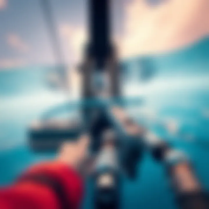 Bow and Swim Speed Tips A character adjusting bow aim settings while swimming in a game environment, displaying a bow and water