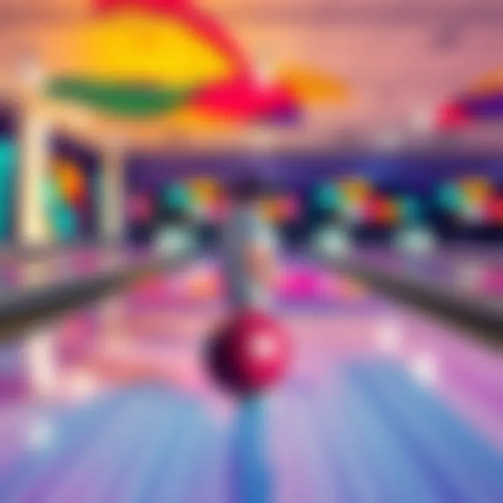 A bowler releases the ball on a brightly colored bowling lane, showcasing the excitement of PBA Pro Bowling 2026