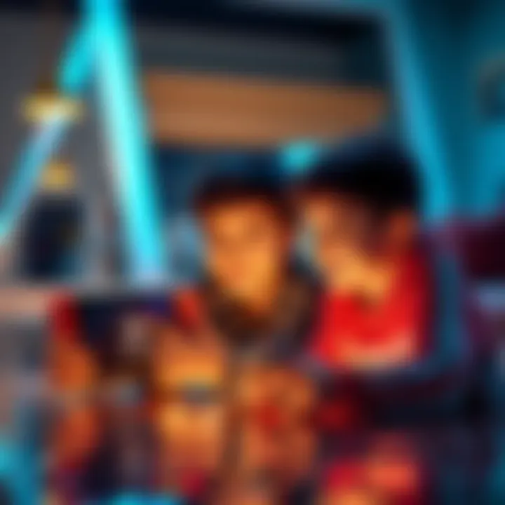 Two boys enjoying fishing games on a Nintendo Switch, smiling and focused on the screen