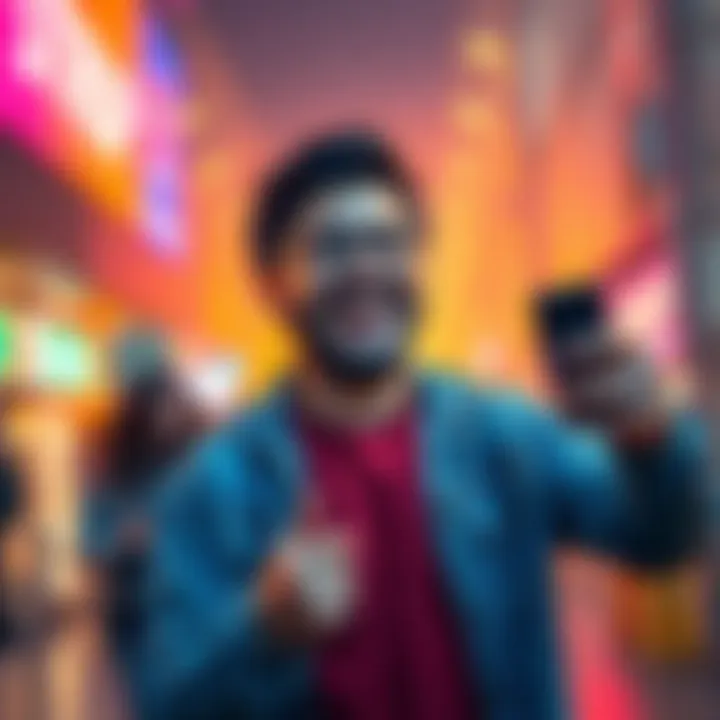 A person celebrating after successfully buying a BP using a SypherPK code, smiling and holding a smartphone.