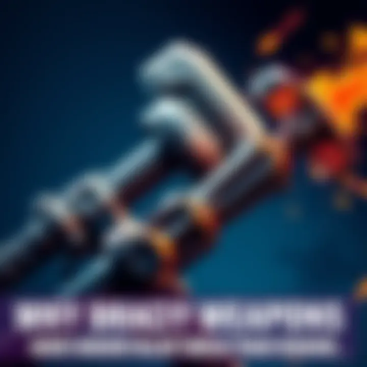 A close-up of Brachy weapons showcasing the Lightbreaker hammer and Brachy Tailhammer, highlighting their blast build differences.