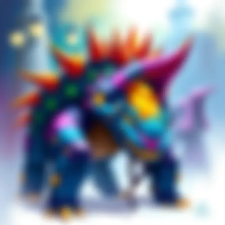 A colorful drawing of Brachydios, showcasing its unique features and the artist's pride in their work.