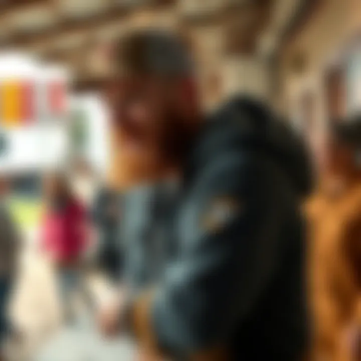 Brad 'Chicken Heart' Vickers in his community Brad 'Chicken Heart' Vickers interacting with local people, showcasing his unique personality and charm