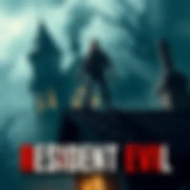 Brad from Resident Evil lands on the roof, surrounded by ominous shadows of a mansion