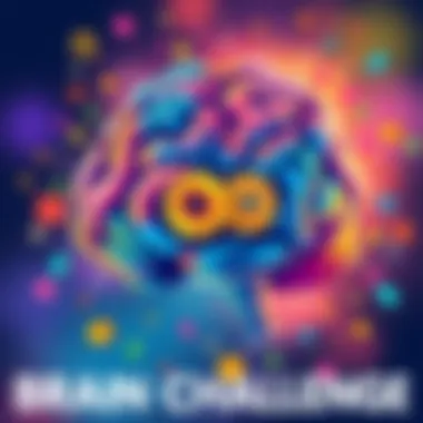 Brain Challenge Illustration A colorful illustration featuring a brain with gears, representing a fun mental challenge for solving a puzzle.
