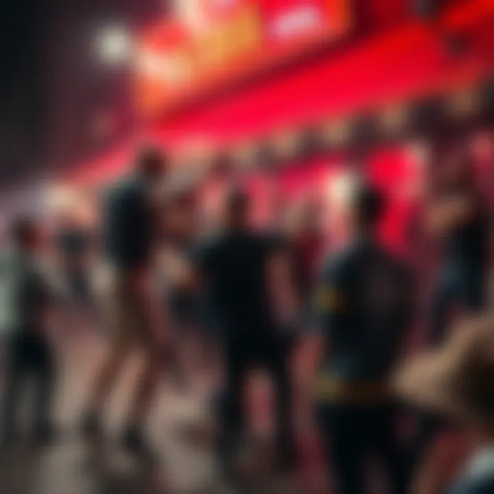 A chaotic fight breaks out between a group of people outside Clavicular’s Bacara nightclub, with some onlookers watching in shock.