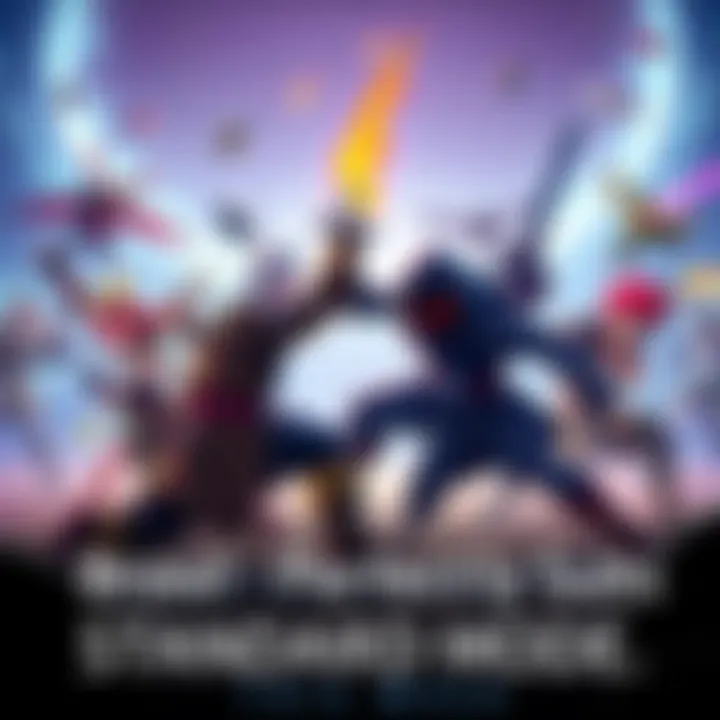 Brawl scene in Standard mode Action-packed brawl with characters battling in Standard mode, showcasing teamwork and strategic moves.