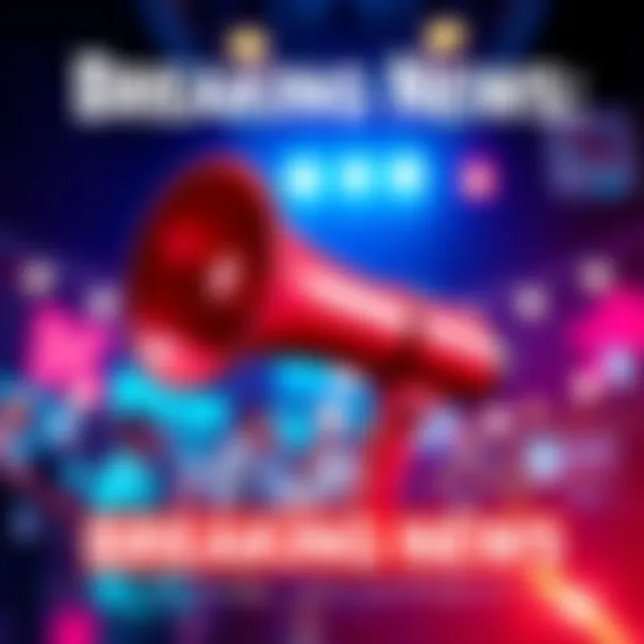 A bold announcement graphic featuring a megaphone and bright colors to convey urgency.