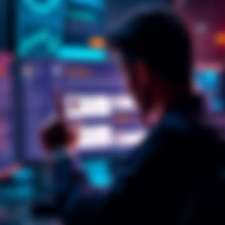 A person examining a computer screen showing feedback on Breakpoint's design problems with highlighted flaws