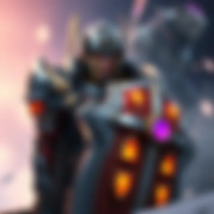 A character resembling Brig from a game, showcasing a larger shield and brighter healing armor packs, ready for action.