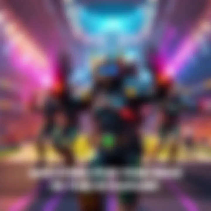 Brig displayed in a vibrant stadium, surrounded by teammates, activating her new abilities with buffs and armor packs