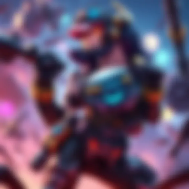 Brigette, a character known for her support and tank abilities, engages in battle while protecting teammates.