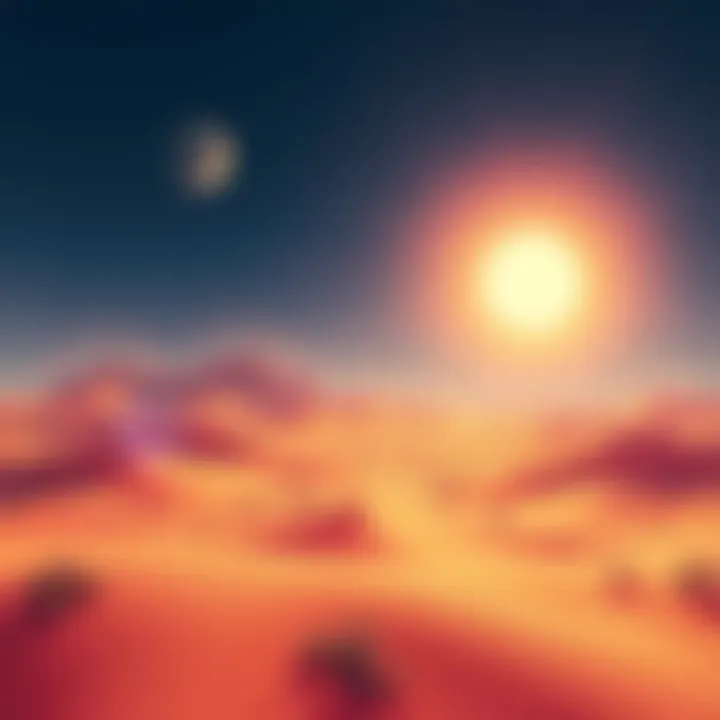 A bright desert map causing eye strain for players, with glaring sunlight and limited visibility