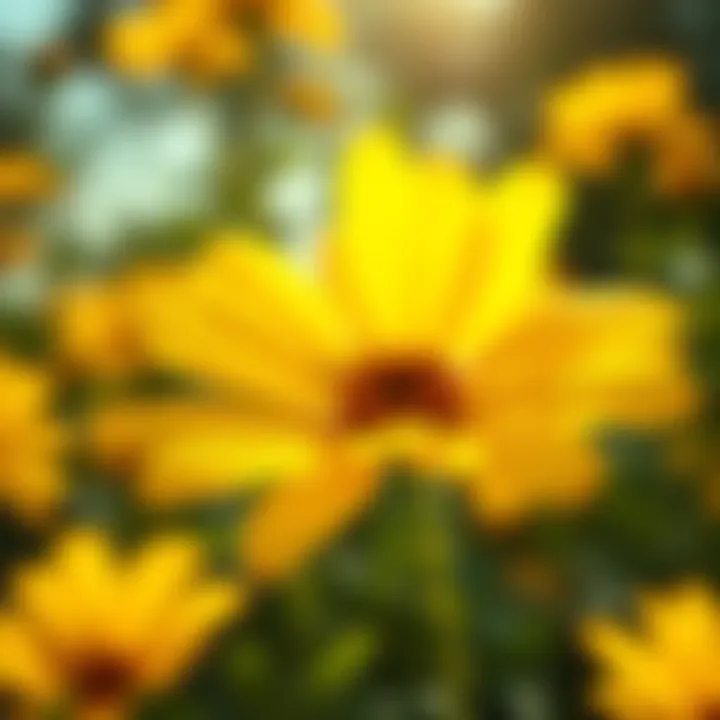 Bright yellow flower in sunlight A close-up of a bright yellow flower blooming in the sunlight, symbolizing creativity and positivity.
