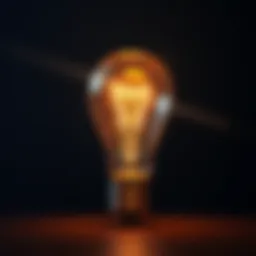 A glowing light bulb representing fresh and innovative ideas