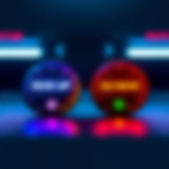 Two progress indicators labeled GIVE UP and SELF-REVIVE with distinct bright colors, illustrating the request for better visibility