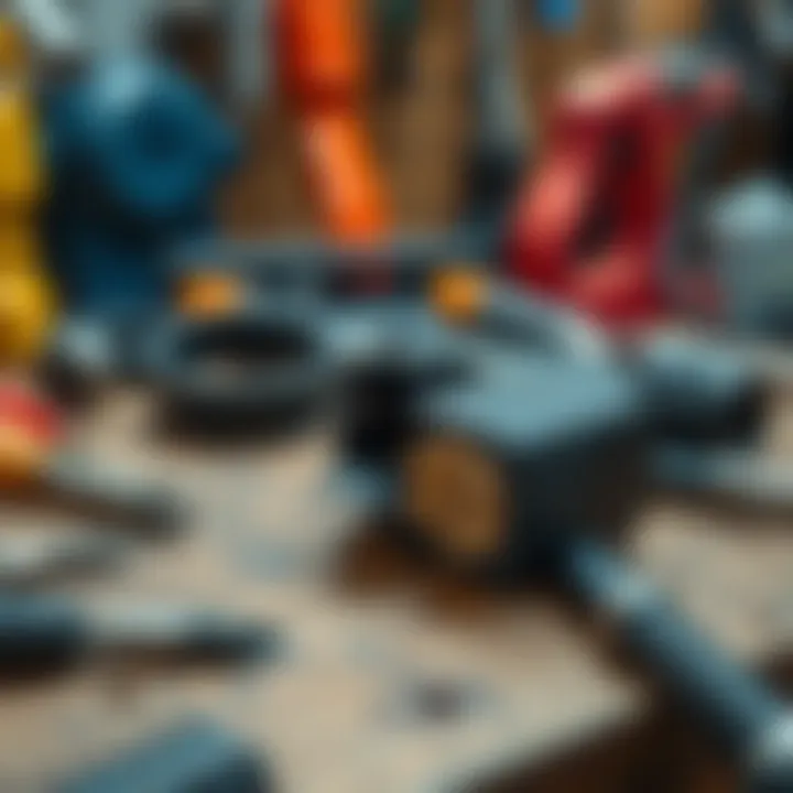 Close-up of a broken connector lying on a wooden workbench surrounded by tools, highlighting quality control issues.