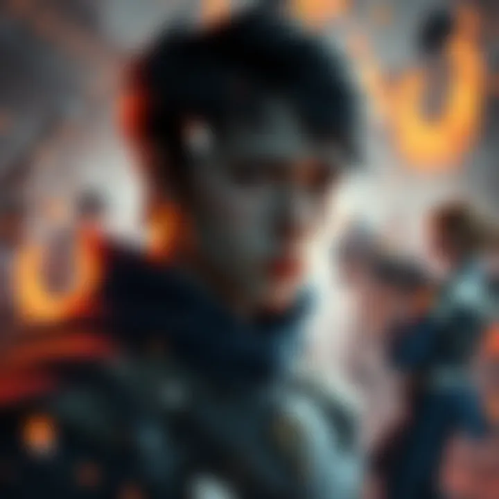A visually striking representation of a game campaign with a compelling story but lacking updates, featuring a character looking disappointed while surrounded by faded visuals.