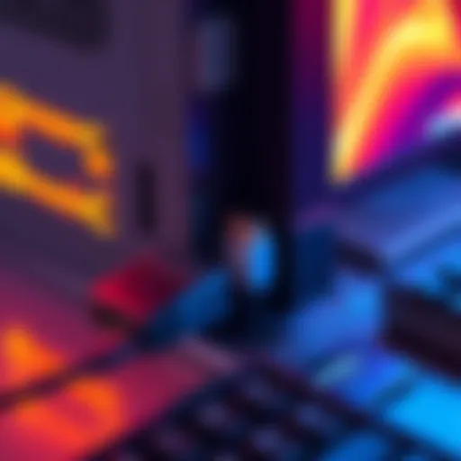 A close-up of a broken HDMI slot on a computer, with a USB video adapter connected nearby.