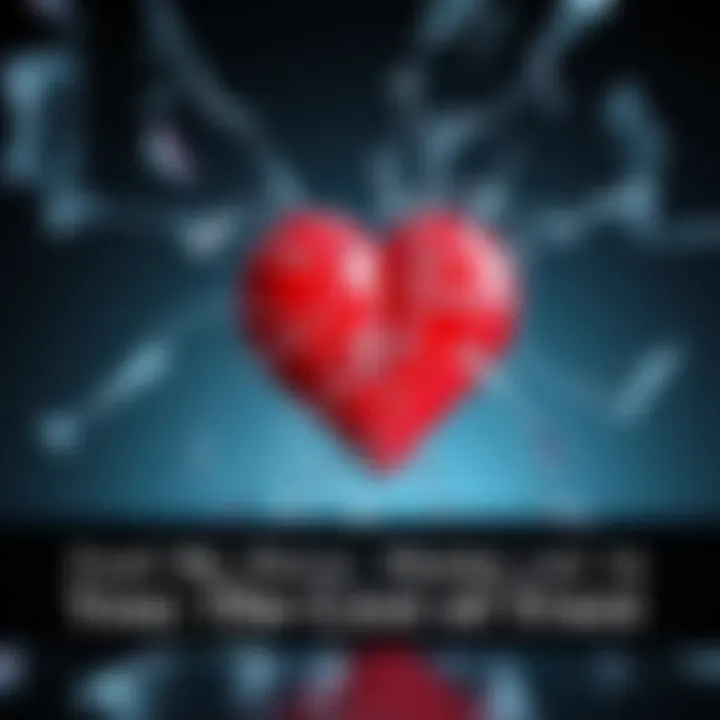 A heart symbol made of glass that is cracked and broken, representing trust issues in relationships.