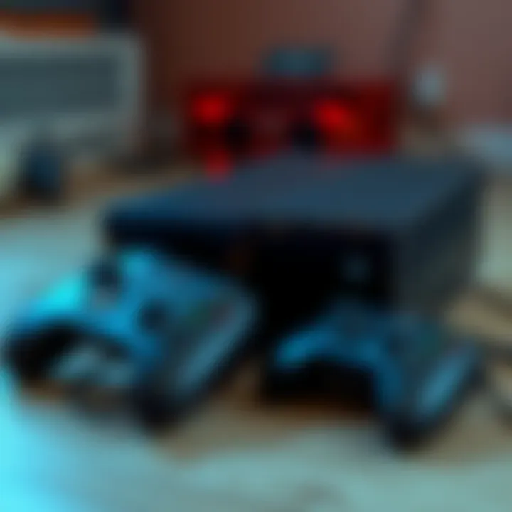 Broken Xbox Console A broken Xbox console with a controller beside it, showing signs of wear and tear, symbolizing the end of gaming for a dedicated player.