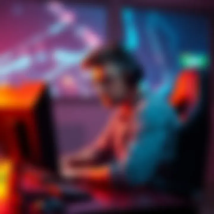 Bronze Player Looking for Game Partners A bronze-ranked gamer sitting at a computer, looking frustrated with a gaming headset on, seeking players to join for fun gaming sessions.