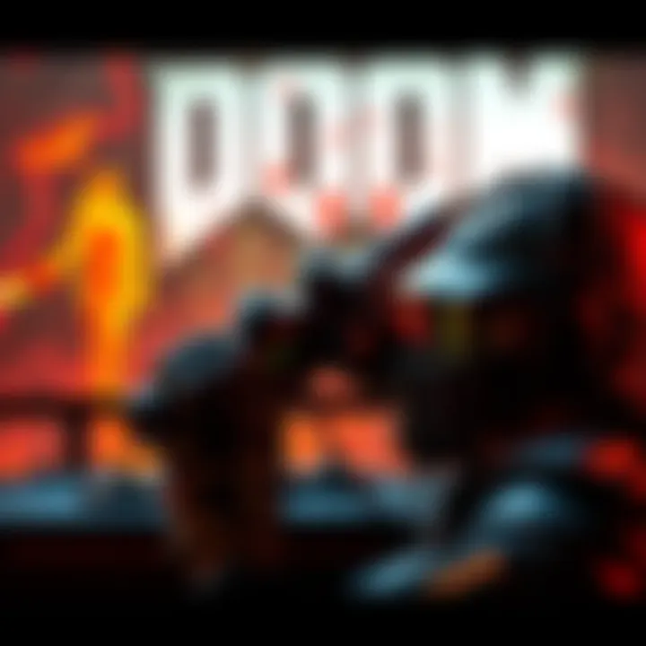 A gamer intensely focused on playing Brutal Doom on a console, showcasing thrilling visuals