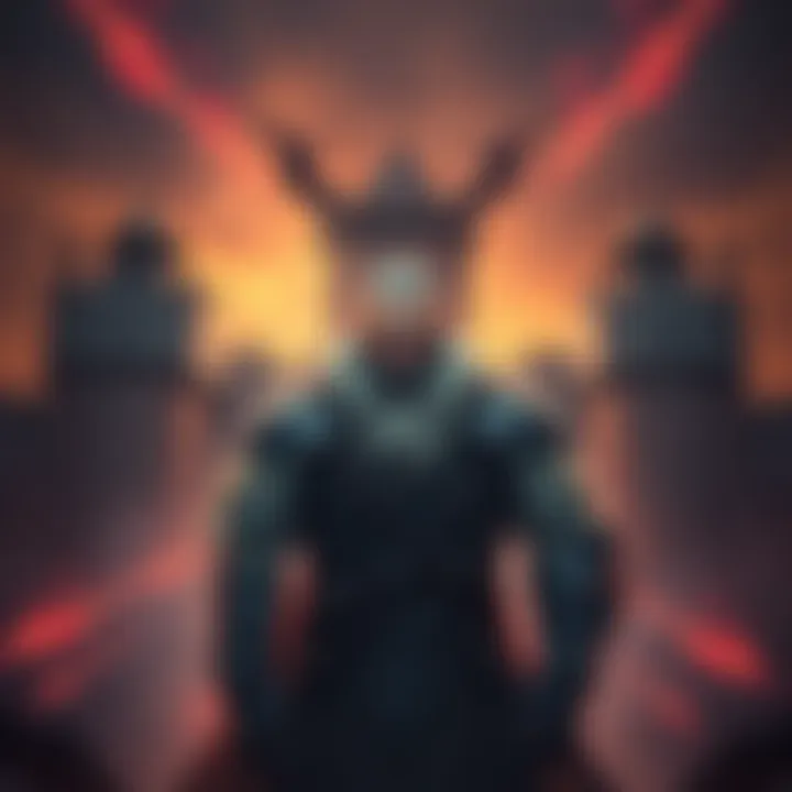 Bruz stands confidently in front of a fortress, symbolizing his new role as overlord with a commanding presence.