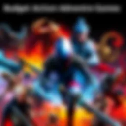 A collage of low-cost action-adventure games including Hades, Hollow Knight, and Darksiders, showcasing their unique art styles.