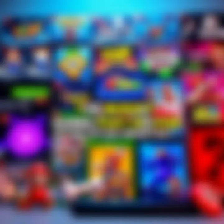 A collection of budget video games showcasing their colorful covers and fun themes