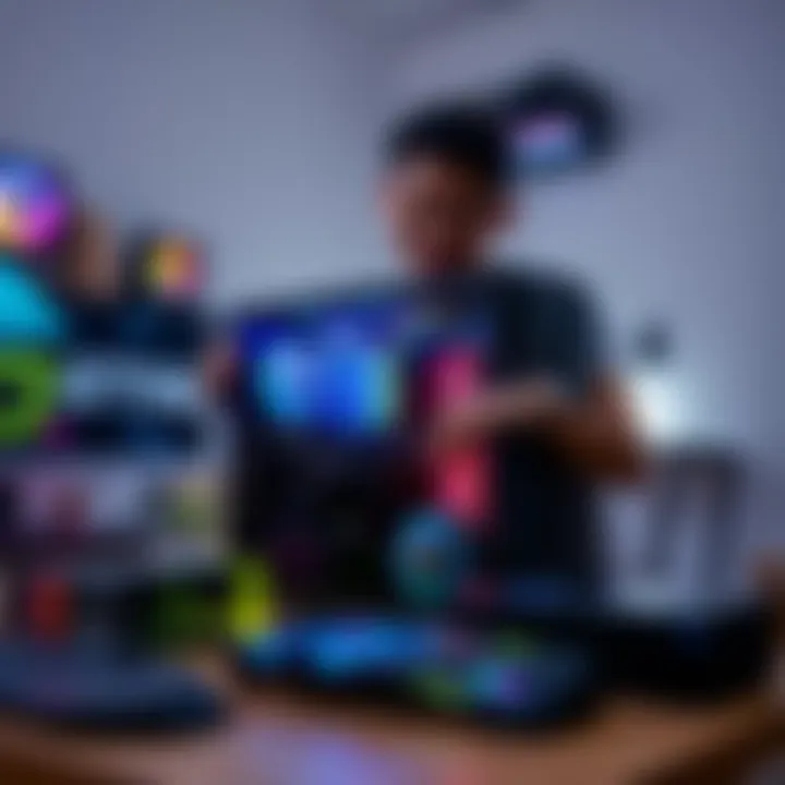 A person assembling a budget gaming PC with various components like a graphics card and motherboard on a table