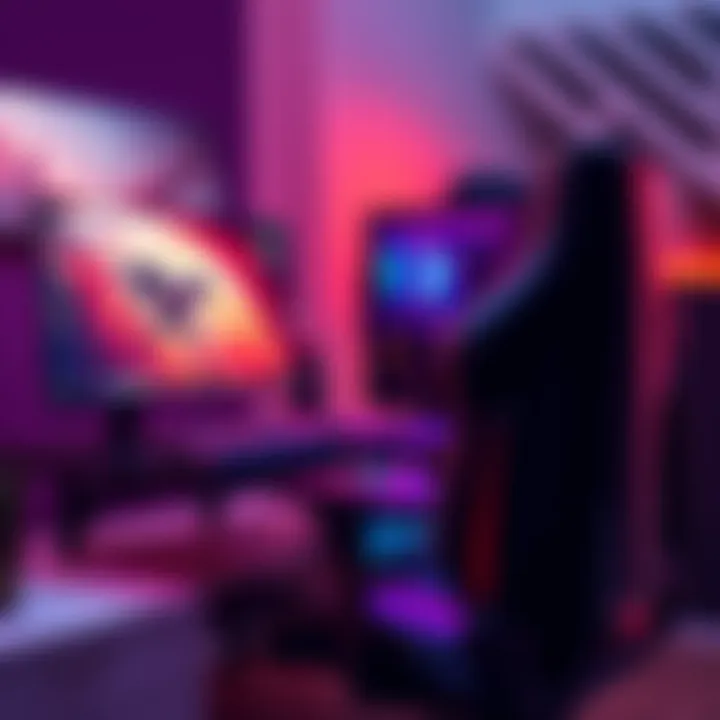 A budget-friendly gaming PC setup with a monitor, keyboard, and gaming chair