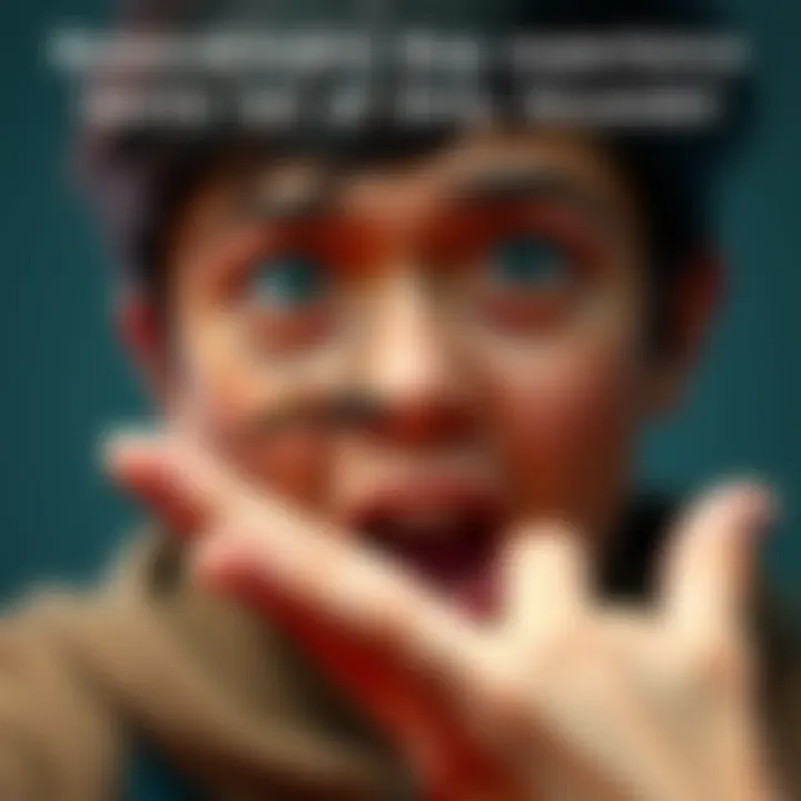 An individual reacts in surprise as a bug lands on their hand, capturing a moment of excitement