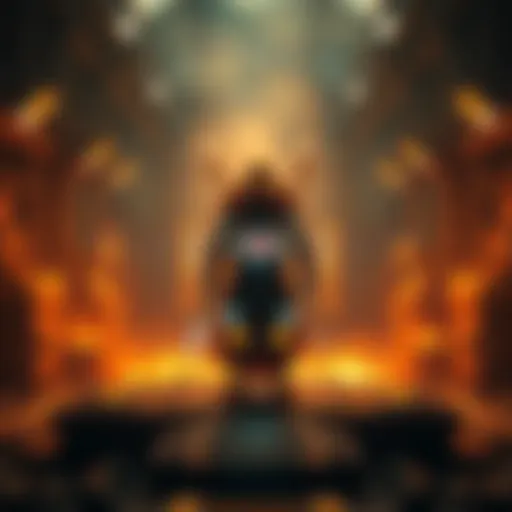 A character is being constructed in a futuristic foundry with glowing elements and mechanical parts, representing Umbra's complex creation process.