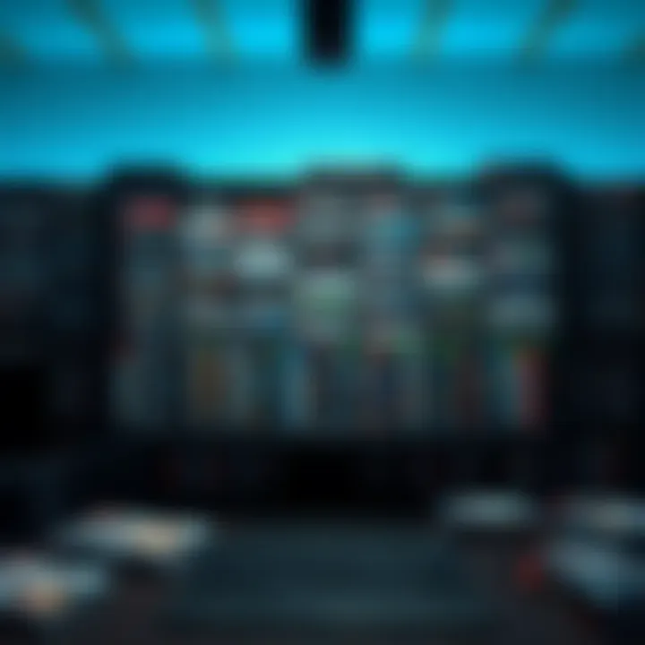 A collection of video game cases and digital game icons on a computer screen, showcasing a vast game library.