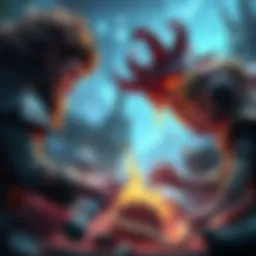 Players strategizing around different building materials and elemental husks in a game setting