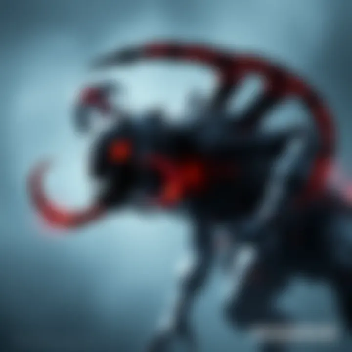 Concept art of the Bully, a cut Necromorph from Dead Space 2, showcasing its grotesque and menacing design with a focus on its regenerate ability.