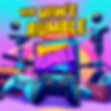 A colorful illustration promoting the Bumble Rumble game giveaway, featuring gaming elements like consoles and controllers.