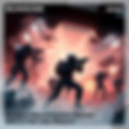 Artwork showcasing an extraction shooter scene with characters battling in a futuristic environment