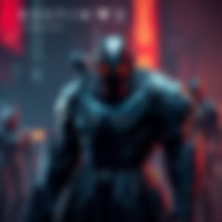 Bungie Destiny 2 Warhammer 40k Concept Concept art showcasing a Destiny 2 character in a Warhammer 40k-inspired setting, featuring futuristic armor and a dark atmosphere