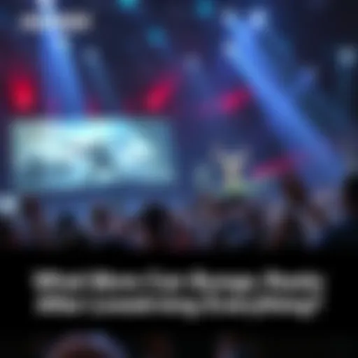 Bungie Game Reveal A gaming livestream showcasing characters, weapons, and maps from the new Bungie game, with excited fans in the background.